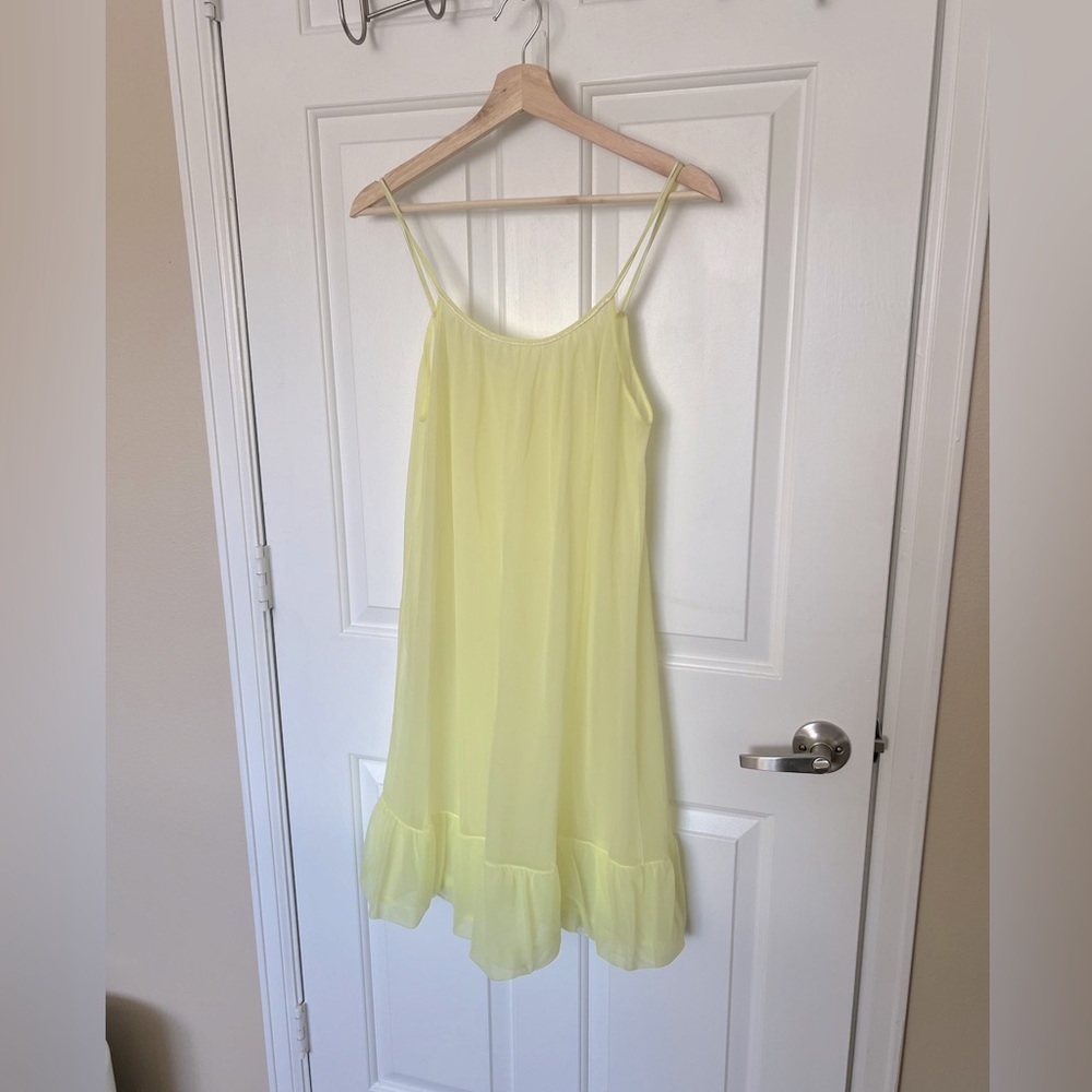 Vintage 1960s Yellow Babydoll Sheer Dress